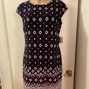 NWT Liz Claiborne XL Navy Blue with hot pink/white design. $35